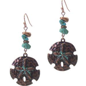 Hippie Chic Earrings Patina Patina Sand Dollar